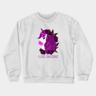 purple unicorn Crewneck Sweatshirt